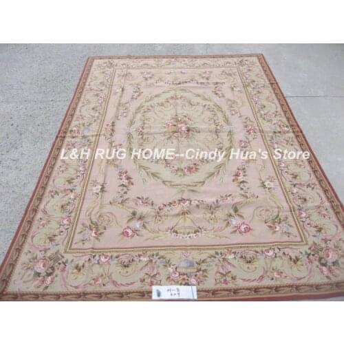 Free shipping 10K 6'x9' Ausbusson design carpets needlepoint woolen rugs in rich colors high quality handmade