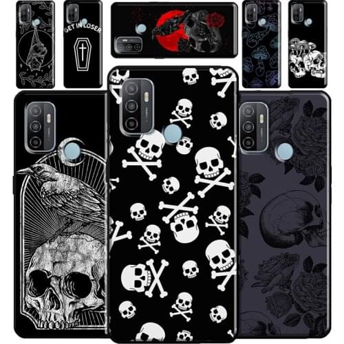 Skull Gothic Creepy Pastel Goth Phone Case For OPPO A53 A31 A5 A9 2020 A52 A72 A3S A5S F5 A1K A15 A83 A91 A93 Cover Capa