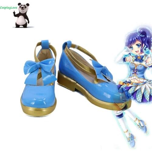 CosplayLove Aikatsu! Kiriya Aoi Blue Cosplay Shoes Boots Leather Custom Made For Halloween Christmas