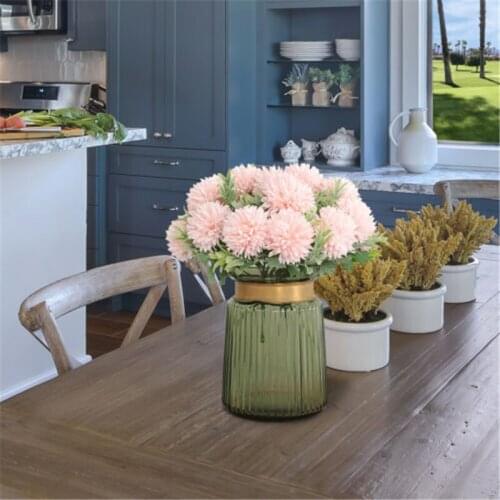 Home Table Artificial Flower Arrangement Flower Bundle Wedding Arrangement 5 Head Dandelion Ball Chrysanthemum