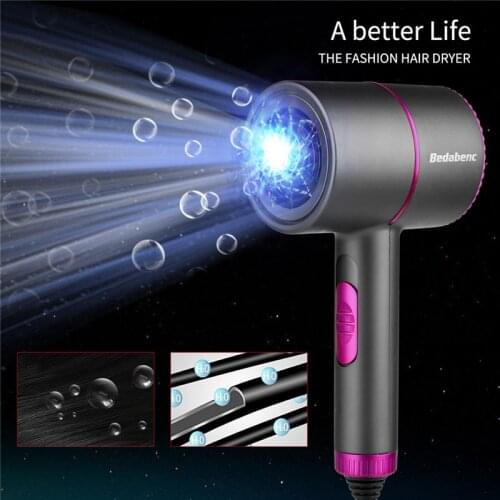 2000W Hair Dryer Professional Hair Dryer Electric Salon Dryer Hot Cold Wind Blue Light Negative Ionic Blower Dry For Home Office