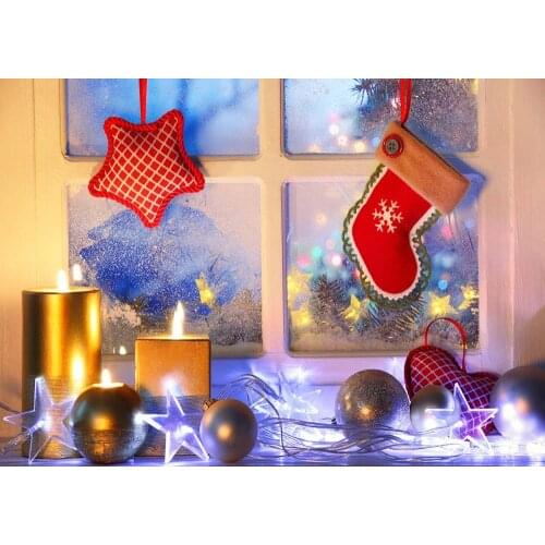 Christmas window photography series red gloves holiday photography background photography background