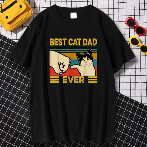 Cat Fisting With People Prints T-Shirt Men Creativity Breathable Clothes Aesthetic Big Size Tshirt Man Vintage Anime Tees Shirts