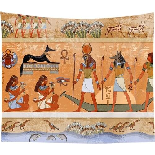Ancient Egypt Printed Tapestry Background Cloth Indian Mandala Home Decor Big Hippie Blanket Wall Hanging Decoration Accessories