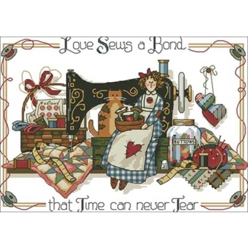 I love sewing patterns Counted Cross Stitch 11CT 14CT 18CT DIY Chinese Cross Stitch Kits Embroidery Needlework Sets