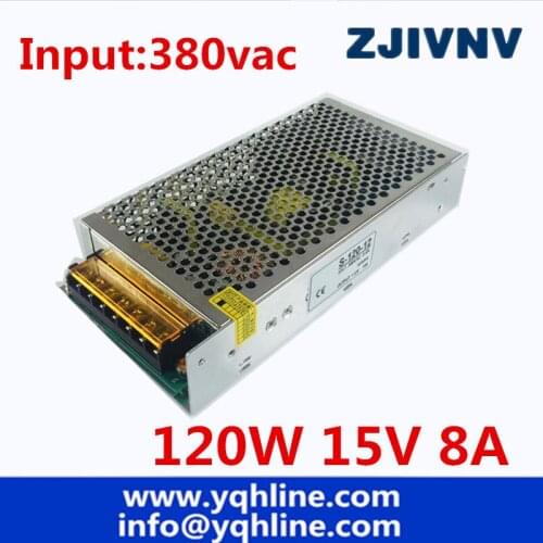 AC 380V input 15V 8A output 120W switching power supply of high reliability industrial switch power supply NEW AC-DC