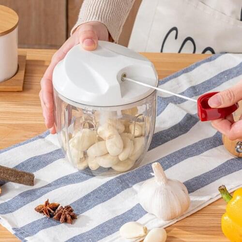 900ml Hand-pulled Vegetable Cutter Fruit Chopper Household Manual Meat Grinder Garlic Masher with Agitator Garlic Cutter
