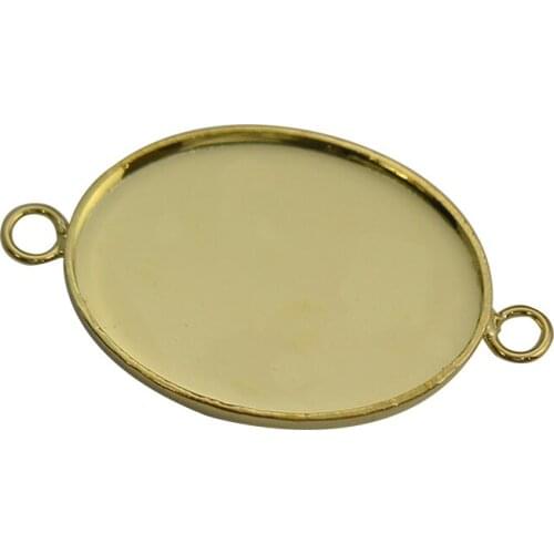 Beadsnice 18X25X2mm Brass Bezel Setting Cabochon Base Connector Handmade Jewelry Making Findings 25049