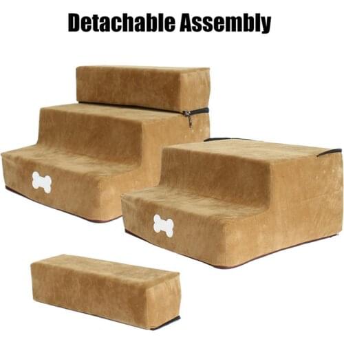 Pet Stair Step Flannel Dog Detachable Three-Story Staircase Assembly Removable Wash Stairs Ladder Dog Stair