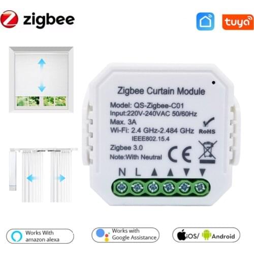 Tuya Smart Life ZigBee 3.0 Smart Wireless Curtain Switch Module Roller Blinds Shutter Motor Work With Alexa Google Home