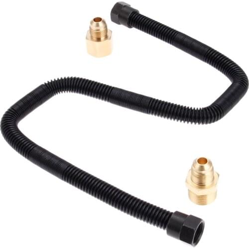 Non-whistle Flex Gas Line Connector Kit For NG Or LP Fireplaces Fire Pit And Fireplace Burners 1/2inch OD x 3/8inch ID