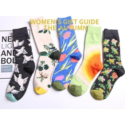 New Style Fashion Creative Pattern Assorted Colors Cotton Socks High-Quality Hip-Hop Skateboard Street Sports Socks