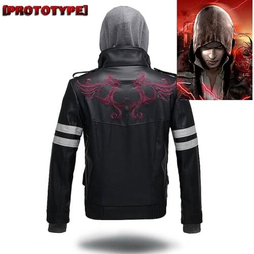 New Prototype Alex Mercer Cosplay Costume Embroidered Jacket PU Leather Coat Halloween Costumes for Women/Men S-3XL coat Costum