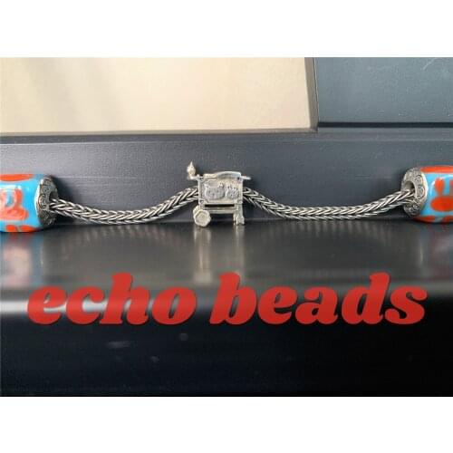 Mistletoe 925 Sterling Silver Cartoon Cotton candy cart Charm Bead Original Design Jewelry