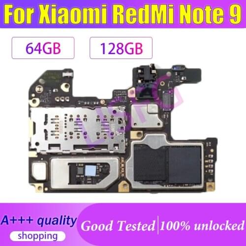 For Xiaomi Redmi Note 9 Motherboard Original 64GB 128GB For Hongmi Note 9 Redmi Note 9 Logic Board Mainboard 4GB 6GB RAM