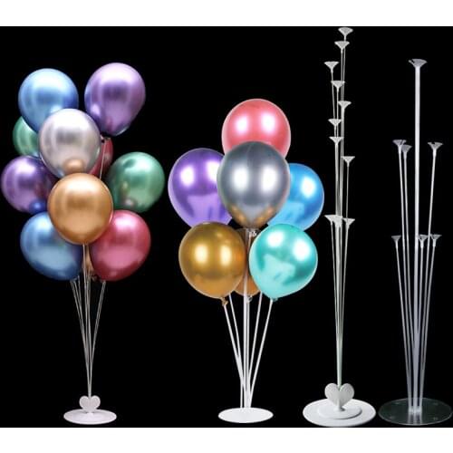 7/11Tubes Balloon Stand Metallic Balloons Holder Plastic Stand for Baby Shower Wedding Decoration Birthday Party Supplies Balls