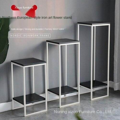 Home Balcony Simple Iron Plant Rack Double-layer Indoor Floor-to-ceiling Green Radish Shelf Fashion Pastoral Flower Pot Rack