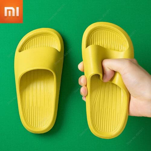 Xiaomi New Childrens Sandals Summer Solid Color Cartoon Thick Bottom Non-slipBathroom Kids Soft Slippers Beach Shoes