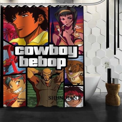 Shunqian Cowboy Bebop Shower Curtain 3D Printing 12 Hooks For The Bathroom High Quality Polyester Fabric Bath Curtain
