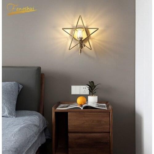 Modern LED Wall Lamp Lighting Nordic Creative Star Shape Decoration Wall Lights Bedroom Bedside Aisle Living Room Kitchen Lamps
