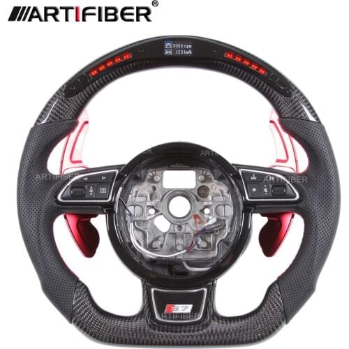 Carbon Fiber LED Steering Wheel for Audi S line A8 S8 D4 A6 S6 A7 S7 RS6 RS7