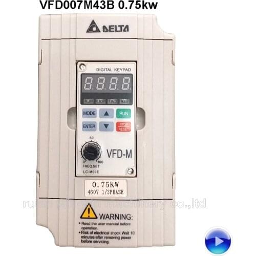 VFD007M43B VFD-M 0.75kw 460v frequency inverter converter Ac motor speed controller machine spare parts