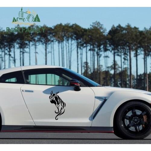 EARLFAMILY 58cm x 32.5cm Vinyl Reflective Big Car Sticker Tribal Horse Head Door Vinyl Car Accessories Fine Decals