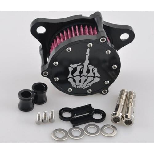 Air filter Cleaner System Air Cleaner Intake Filter Kit Fits for Harley Sportster XL 883 1200 Iron 883 Skull Middle Finger style
