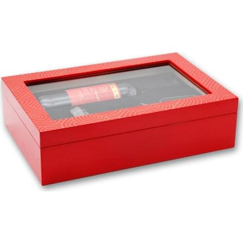 High-end Cedar Wood Travel Cigar Humidor W/Humidifier Hygrometer Tobacco Case Cigarette Humidor Box Wine Holder For COHIBA