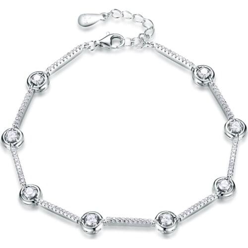 ZEMIOR 925 Sterling Silver Bracelet Exquisite Personality Fine Jewelry 5A Cubic Zirconia Bracelets For Women Anniversary Gift
