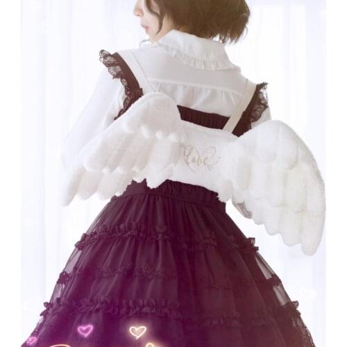 Japanese sweet lolita angel wings shoulder bag accessories soft sister Lolita fairy white backpack school Women
