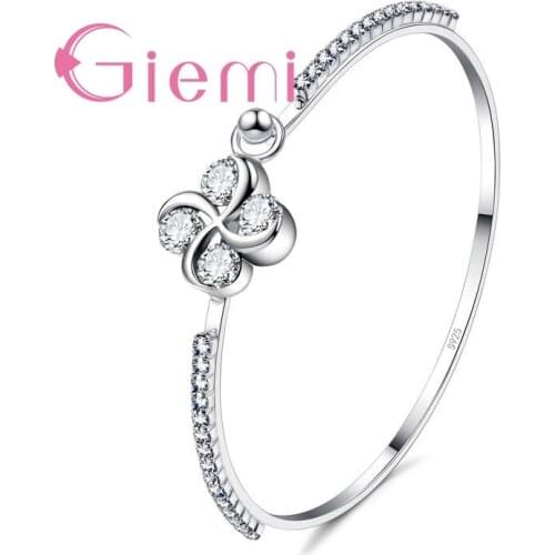 Romantic Cute Flower Shape Knit Pattern Crystal Ring For Women Shopping Tourism Wedding Accessories 925 Sterling Silver