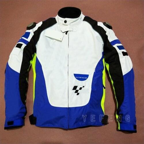 Winter Keep Warm Jackets For Yamaha Motocross Motorbike Scooter Riding Blue White Jacket With Protector