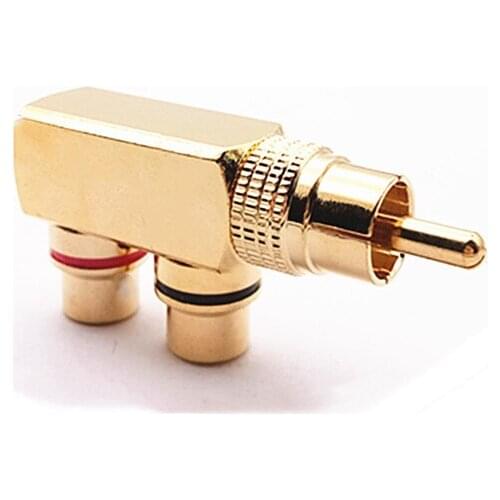 1 RCA Male to 2 RCA Female AV Audio Video Adapter Plug Splitter Converter Connector