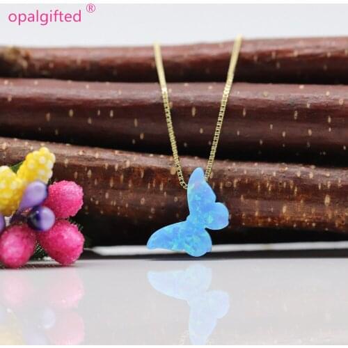 1pc/lot)Free Shipping 8.6*14.1mm op06 light blue butterfly opal synthetic opal necklace for lovely gift with wholesale price