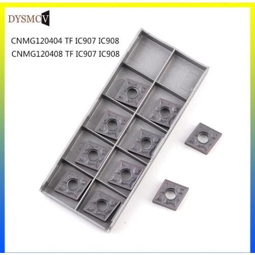 10PCS CNMG120404 CNMG120408 TF IC907 IC908 External Turning Tools CNMG 120408 Carbide insert Lathe cutter Tool turning insert