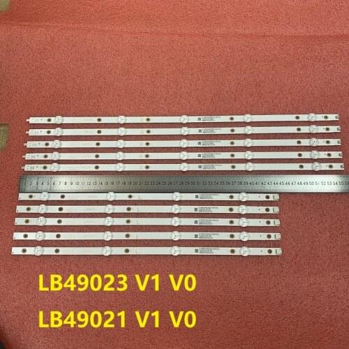 10pcs/set LED backlight strip for 49PUS7503 49PUS6162 49PUS6412 LB49021 TT4906F LB49023 V1_00 V0_00 3A6560010EA0 3A6560000EA0