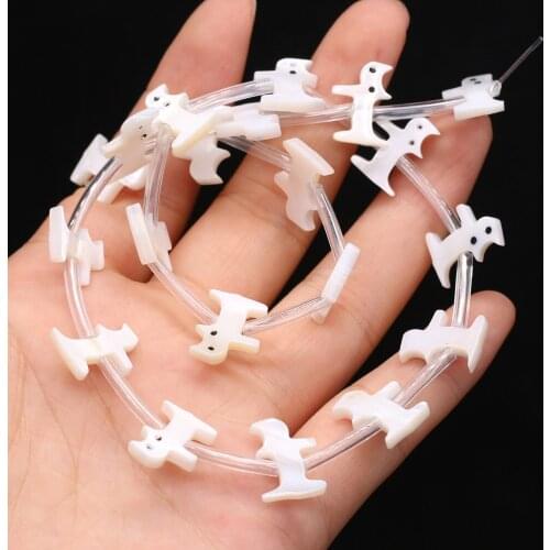 10pc/lot Natural White Shell Beads Cute Cat Mother-of-pearl Loose Bead for Jewelry Making DIY Women Necklace Earring Gifts