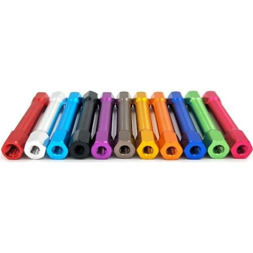 10pcs M3 hexagon post double head screws FPV connecting column screw anodizing bolts aluminum alloy bolt multicolor optional