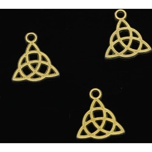 138pcs Antique Bronze Plated celtic knot amulet Charms for Jewelry Making DIY Handmade Pendants 16*14mm