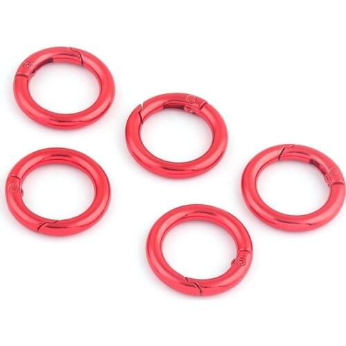 20mm Red Spring Ring Round O Ring Trigger Clip Buckles Purse Makin Push Handbag Belt Buckles Hardware Dog Collar Supplies