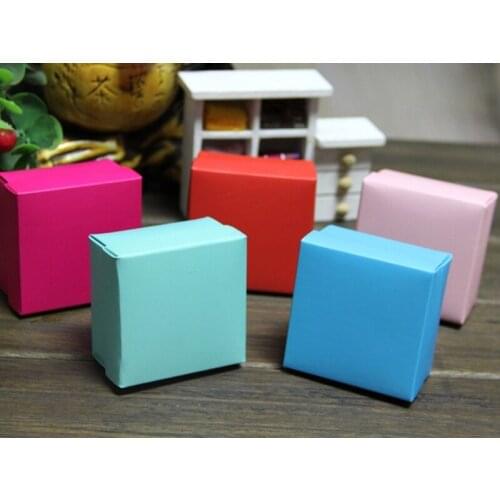 500pcs 6.5X6.5X3.8cm new product colorful paper cardboard jewelry gift box wedding candy chocolate party packaging box