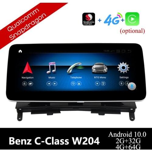 10.25" Car Radio Player Monitor For Benz C-Class W204 C220 T-Model 2007-2010 Android Multimedia Player 1920*720P Qualcomm