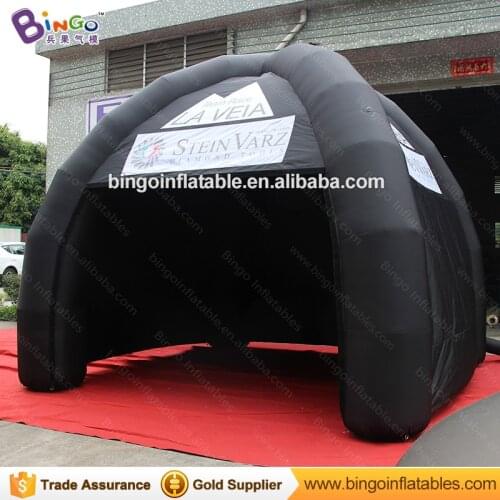 Free shipping all black inflatable spider gazebo tent customized blow up canopy tent for event with logo printing toy tents