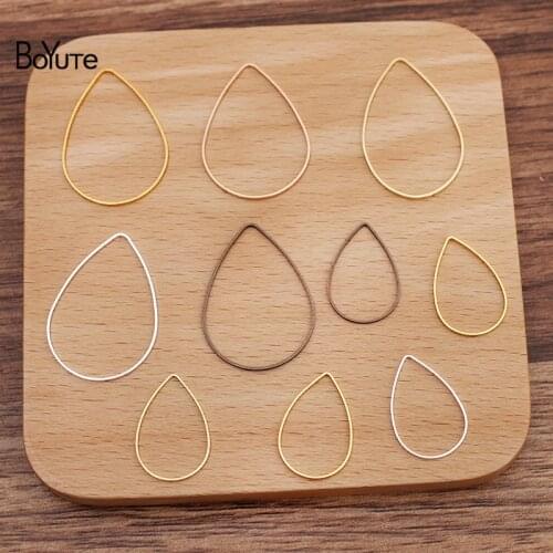 BoYuTe (100 Pieces/Lot) 14*21MM 22.5*30MM Metal Brass Water Drop-Shaped Jump Ring Materials Handmade Diy Jewelry Accessories
