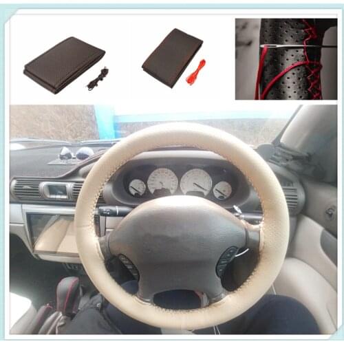Car shape steering wheel cover knitting hand sewing auto parts for Nissan NISS LIVINA MARCH X-TRAIL TIIDA