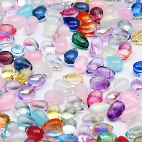 6x9mm Multicolor Transparent Water Drop Shape Beads Czech Glass Beads For Jewelry Making DIY Handmade Craft Necklace Accessories