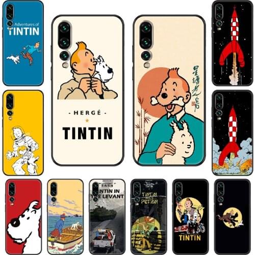 Cartoons The Adventures of Tintins Phone case For Huawei P 8 10 20 30 Smart Plus 2019 Z Lite Pro 2017 2019 black tpu coque