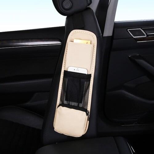 Phone holder car phone bag car storage bag Car seat side hanging bag storage bag leather sundries storage universal bag