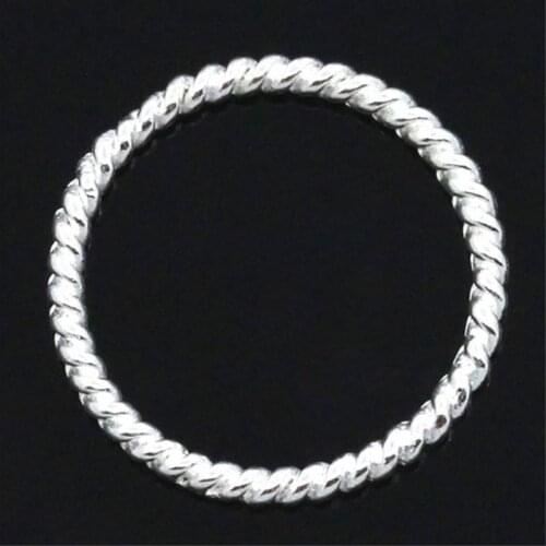 DoreenBeads Closed Jump Rings for Connectors/Pendants Jewellry Findings Silver color Striped 18mm Dia,50PCs